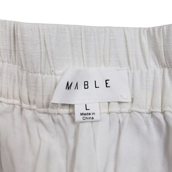 Anthropologie Mable Aliya Shorts Womens Small White Linen Blend High Rise - Picture 4 of 9